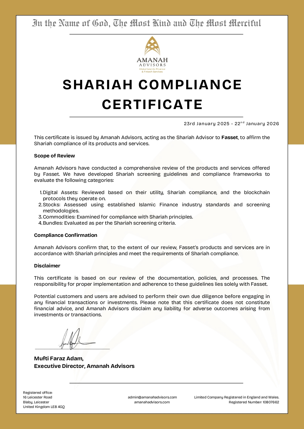 🕌 Fasset & Shariah Compliance – Frequently Asked Questions – Fasset
